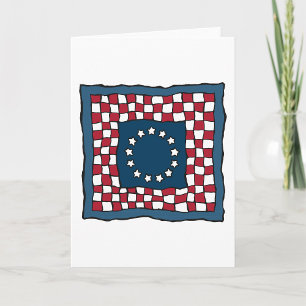 Tarjeta Rústica Patriótica Americana Quilt Pattern Arte de
