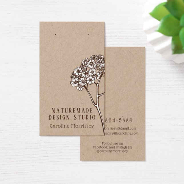 Tarjeta Rústica Simple para Exhibir Joyas Pendient (Escritorio)