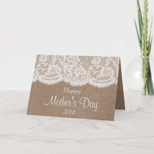 Tarjeta Rústico ardiente, feliz día de la madre (Anverso)