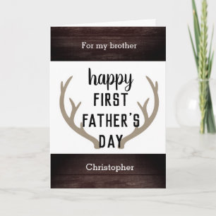 Tarjeta Rústico Feliz Primer Día del Padre Hermano