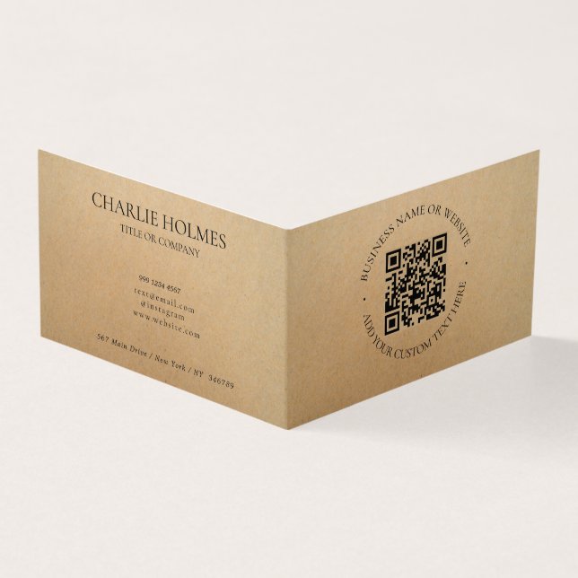 Tarjeta Rústico Kraft Modern Stylish Professional (Exterior)