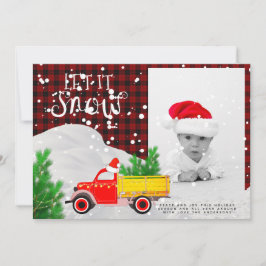 Tarjeta Rústico Navidad de FOTO de Camión Rojo