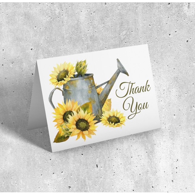 Tarjeta Rústico País Caída Acuarela Girasol Gracias (Subido por el creador)