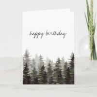 Rústicos Pinos Trees Felices Cumpleaños
