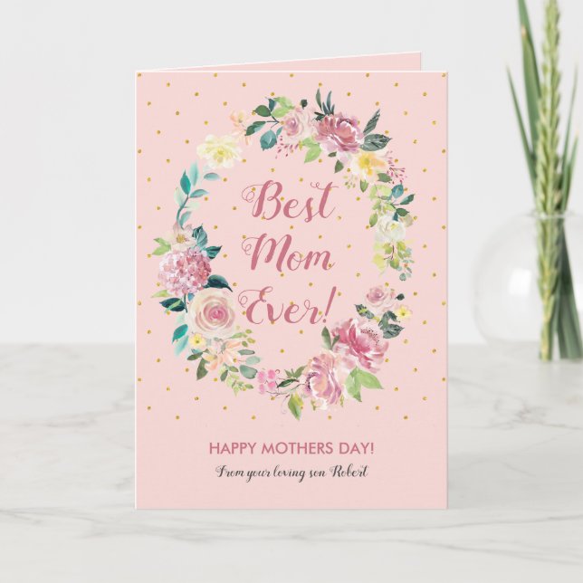 Tarjeta Rusty rosa floral (Anverso)