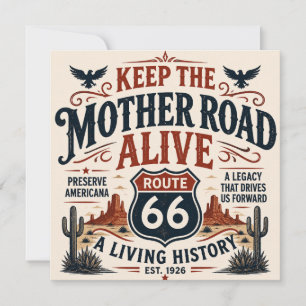 Tarjeta Ruta 66 Águila Americana Patrimonio del Desierto