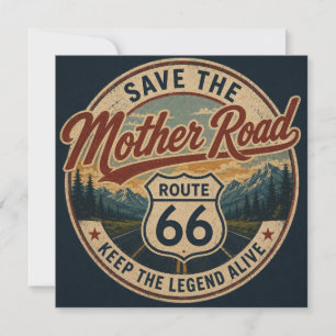 Tarjeta Ruta 66 Retro Montaña Insignia Estilo Parque Nacio