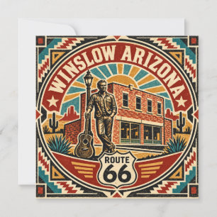 Tarjeta Ruta 66 Winslow Arizona Retro Suroeste Americana