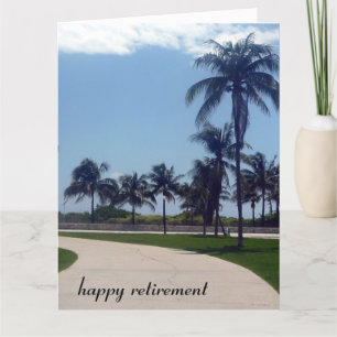 Tarjeta ruta de retiro de la palma grande