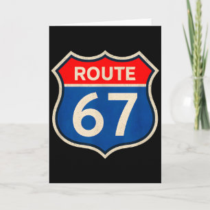 Tarjeta Ruta Retro 67 Meme Seis Siete Aura Energía Número 