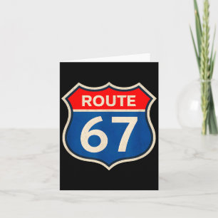 Tarjeta Ruta Retro 67 Meme Seis Siete Aura Energía Número 