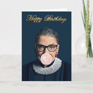Tarjeta Ruth Bader Ginsburg Chicle rosa Feliz Cumpleaños