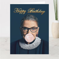 Ruth Bader Ginsburg Soplando chicle rosa