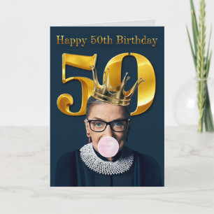 Tarjeta Ruth Ginsburg Corona de Chicle Feliz 50 Cumpleaños