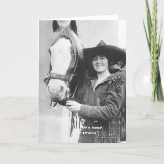 Tarjeta Ruth Roach y su caballo.