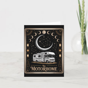Tarjeta Rv camping campista la luna del motorhome montaña