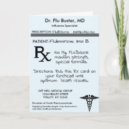 Tarjeta RX Prescription Pad Funny Flu Remedy