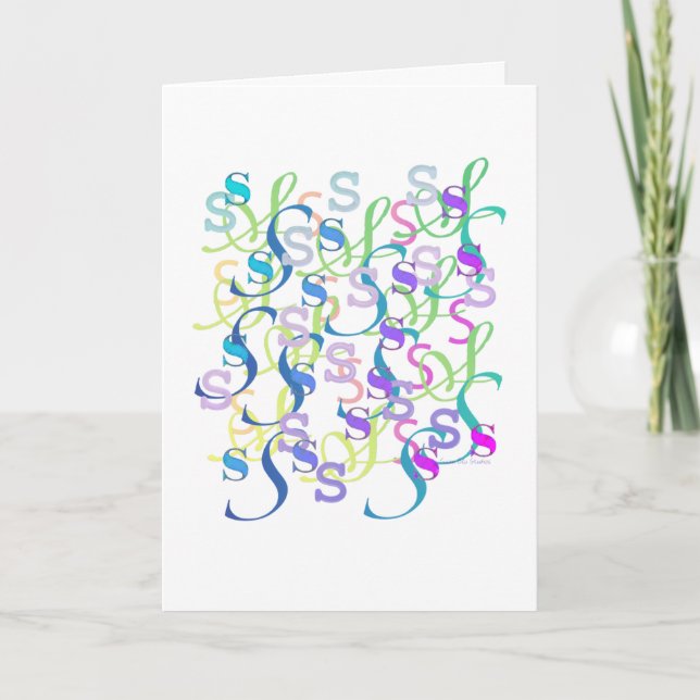 Tarjeta "S" de Confeti de Letras (Anverso)