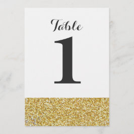 Tarjeta(s) de número de mesa de boda con purpurina