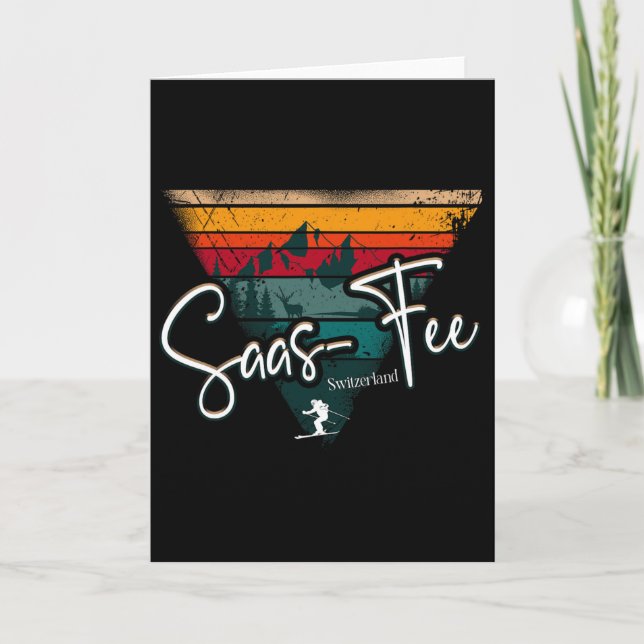 Tarjeta Saas-fee Ski Resort Swiss Alps Alpine Skiing Switz (Anverso)