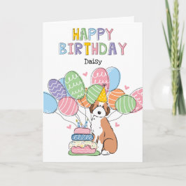 Tarjeta Sable Aussiedoodle Perro Feliz Cumpleaños