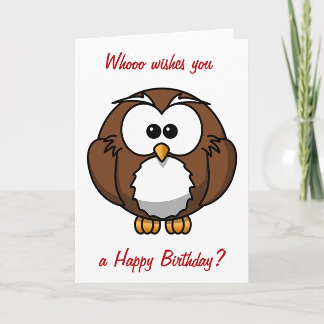 Tarjeta Sabse Owl Birthday (Anverso)