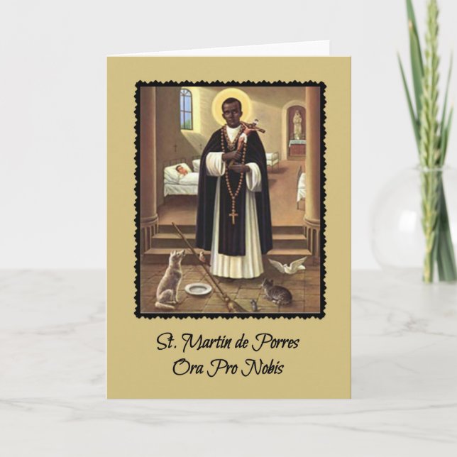 Tarjeta Sacerdote católico de San Martín de Porres (Anverso)