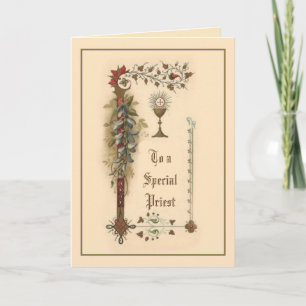 Tarjeta Sacerdote Católico Pastor Tradicional Para Cualqui