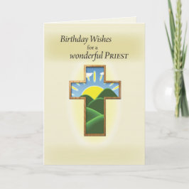 Tarjeta Sacerdote cruzado del cumpleaños