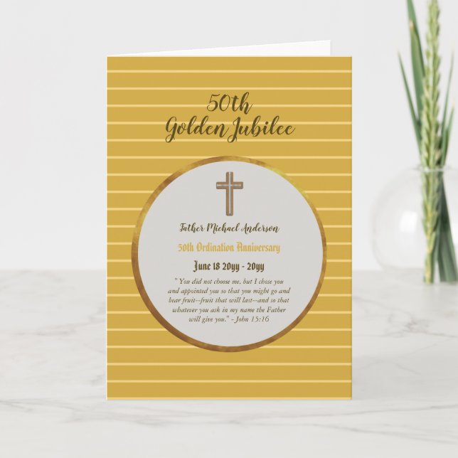 Tarjeta Sacerdote de la Ordenación del 50° Aniversario - C (Anverso)