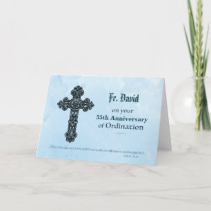 Tarjeta Sacerdote de ordenación de año de nombre y anivers
