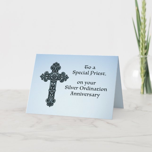 Tarjeta Sacerdote del 25° aniversario de la Ordenación de  (Anverso)