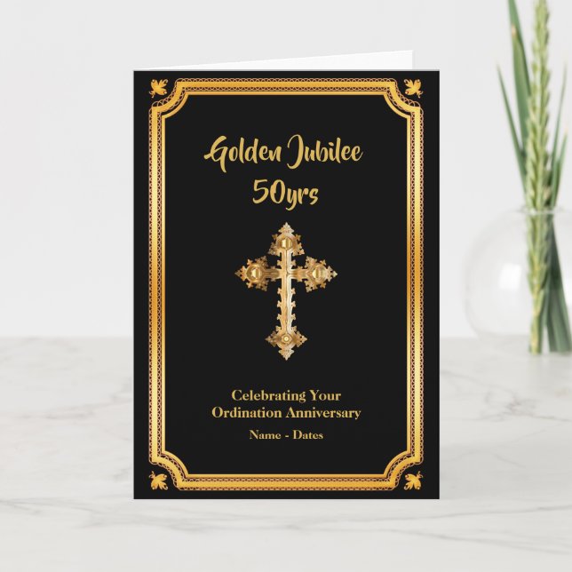 Tarjeta Sacerdote del 50° aniversario de la Ordenación de  (Anverso)