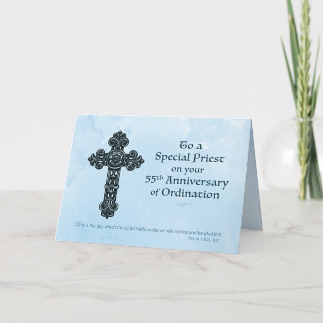 Tarjeta Sacerdote del 55° Aniversario de la Ordenación, Cr (Anverso)