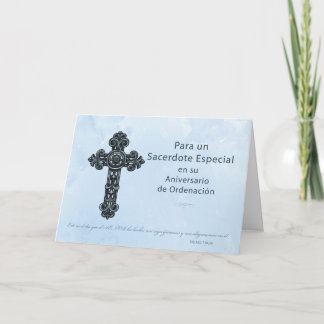 Tarjeta Sacerdote español del aniversario de la