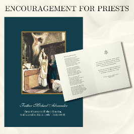 Tarjeta Sacerdote Misa Católica Bendita María Altar