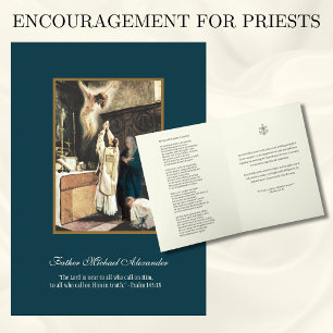 Tarjeta Sacerdote Misa Católica Bendita María Altar