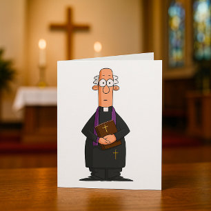 Tarjeta Sacerdote sosteniendo Biblia Personaje Clero IFunn