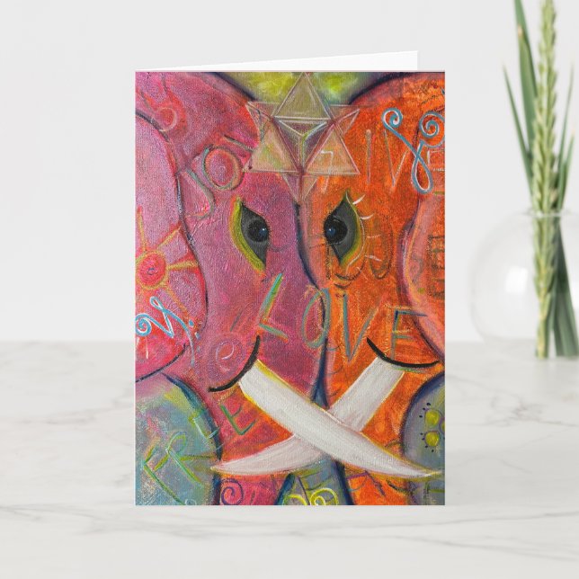 Tarjeta Sacred Geometry Elephant Original ART (Anverso)