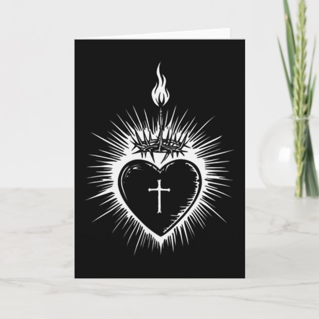 Tarjeta Sacred Heart Of Jesus Men Women Jesus Christ Chris (Anverso)