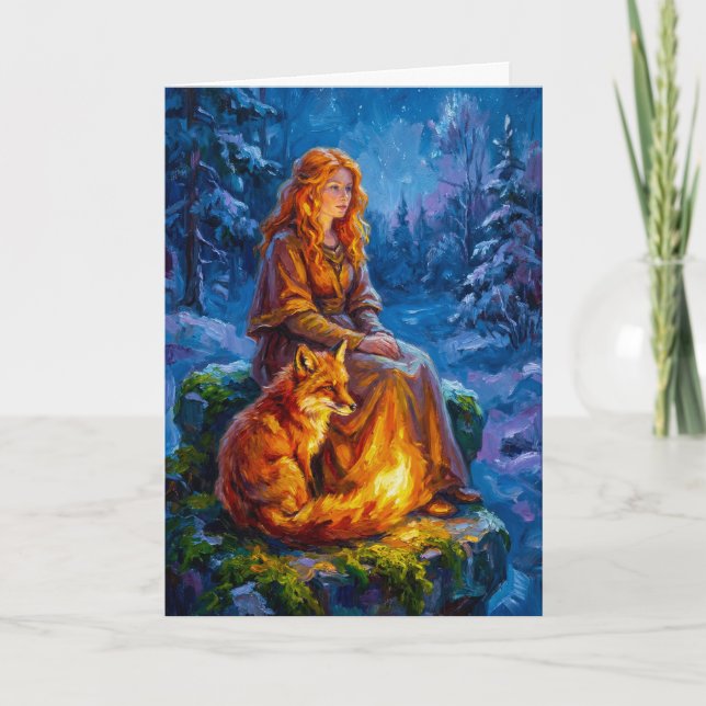 Tarjeta Sacred Nature: Celtic Goddess Brigid Art on Canvas (Anverso)