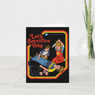 Tarjeta Sacrificemos el Toby Occult Retro Vintage Funny Ad