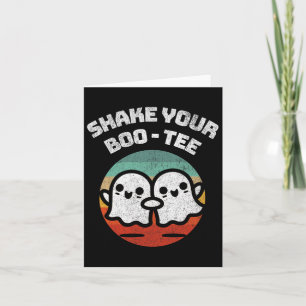 Tarjeta Sacuda tu traje de halloween retro fantasma de Boo