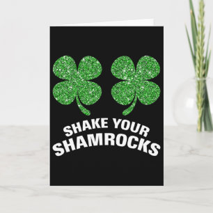 Tarjeta Sacude Tus Chamizos Día de San Patricio Verde Irla