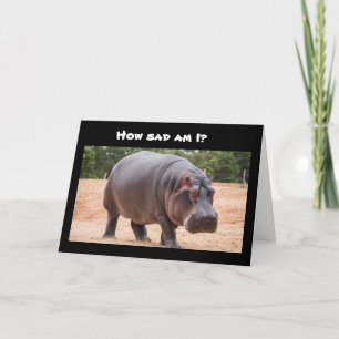 TARJETA SAD HIPPO DICE "TE ECHO DE MENOS"