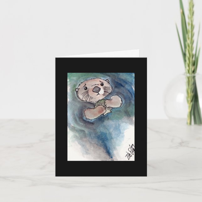 Tarjeta Sad Otter Notecard (Anverso)