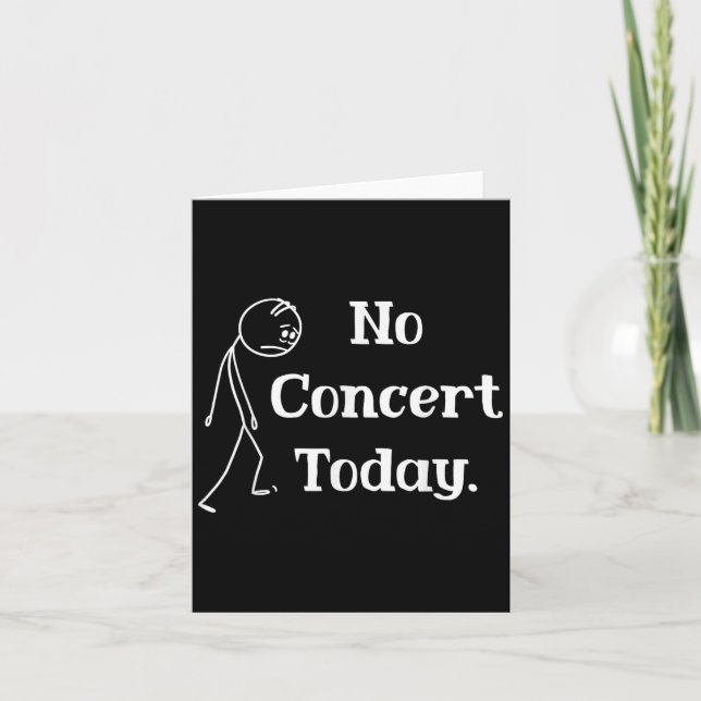 Tarjeta Sad Stick Figure Music Concert Lovers Tee - No Con (Anverso)