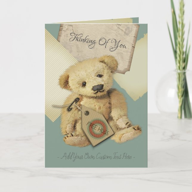 Tarjeta Sad Vintage Teddy Bear (Anverso)