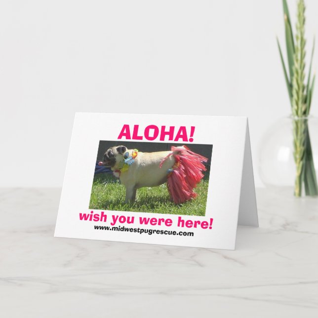 Tarjeta Sadie May hula chica, ALOHA!, desearía que estuvie (Anverso)