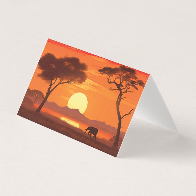 Tarjeta Safari africano acuático (Anverso)